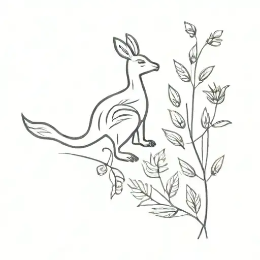 Silver Fern And Bauhinia Blakeana And Kangaroo And Maple Leaf