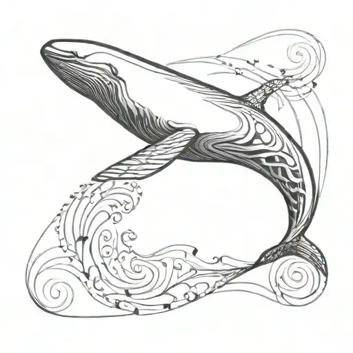 A Detailed Whale Skeleton With Intricate Patterns And Designs