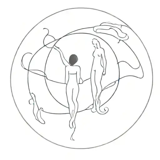 An Abstract Representation Of Bazinatorii Swimming Together In A Circular Formation