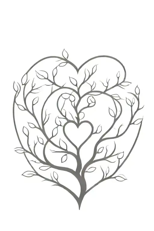 Family Tree In The Shape Of A Heart