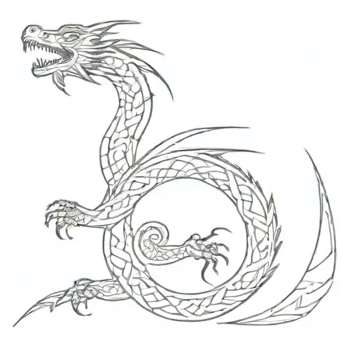 Simple Tribal Dragon Flying