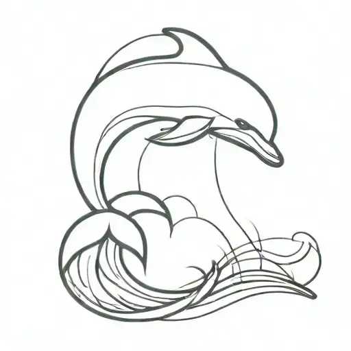 A Dolphin Tattoo With Waves