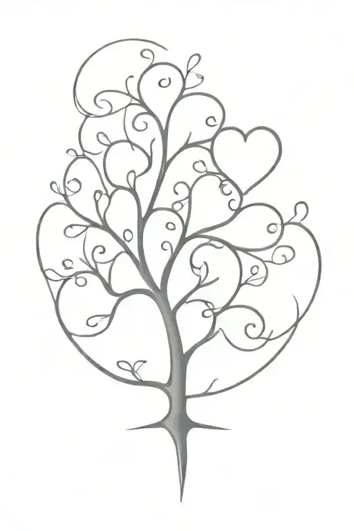 Family Tree In The Shape Of A Heart