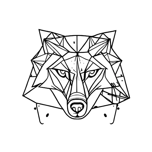 Wolf Head With Triangle Behind