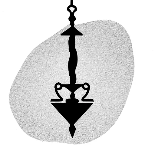 Balanced Scale Of Justice Hanging From Grip Of Dagger