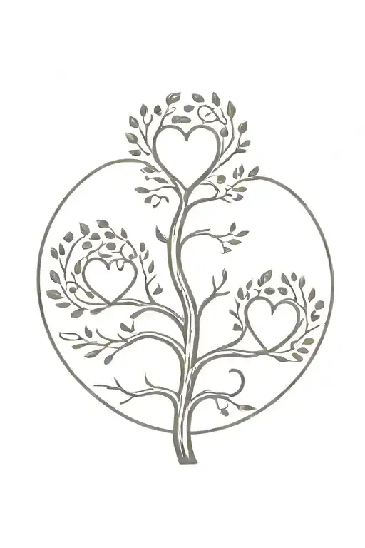 Family Tree In The Shape Of A Heart