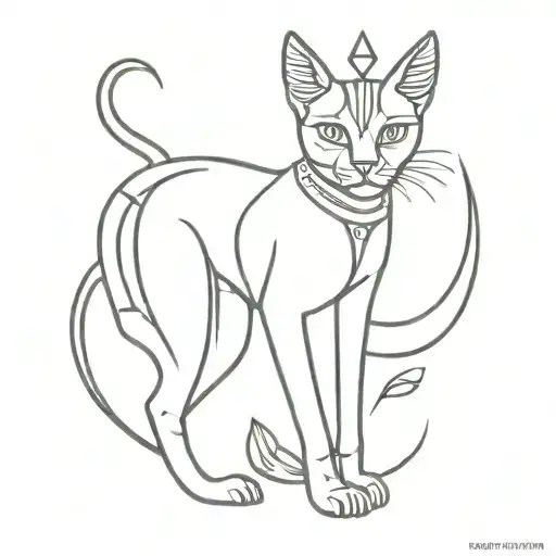 Egyptian Bastet Goddess Hieroglyph