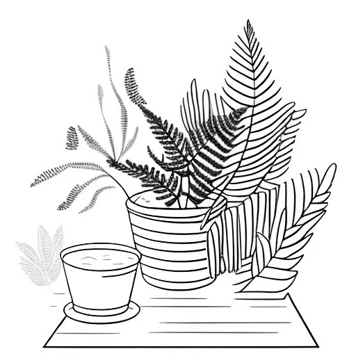 Potted Fern Plant With Glasses Frame