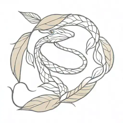 Bay Leaves And Snake Coiled