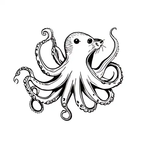 Octopus And Otter Surrounded