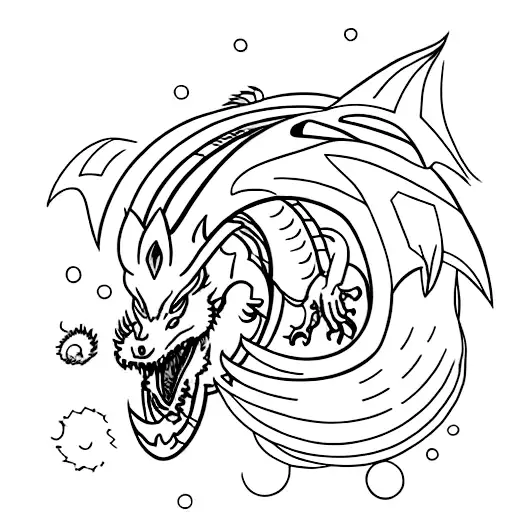 Futuristic Dragon With Superpowers Soaring Through A Galaxy
