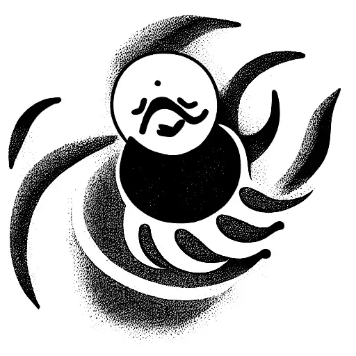 Sun With A Rubber Duck Riding A Wave Turning Into Flowers