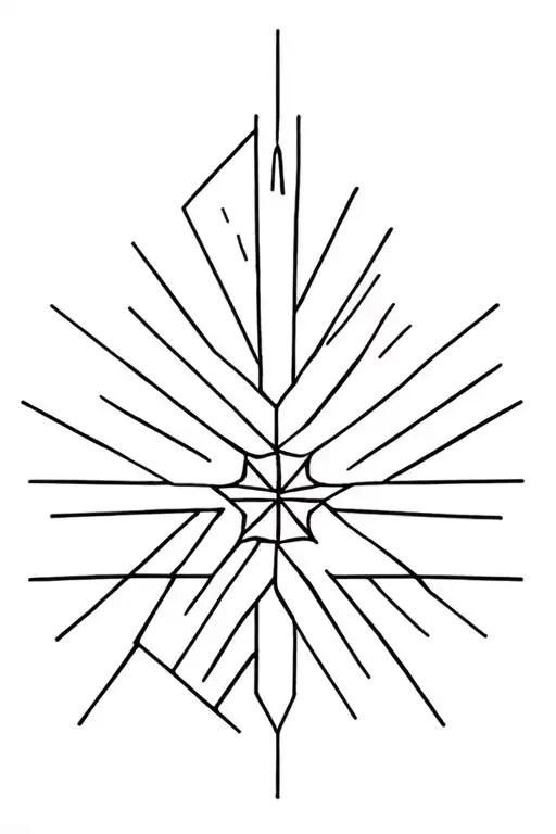 Geometric Snow Flake And Sun Rays