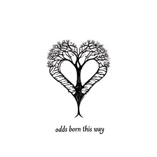 Tree With A Heart Carved Into The Bark With The Odds Born This Way Inside The Heart