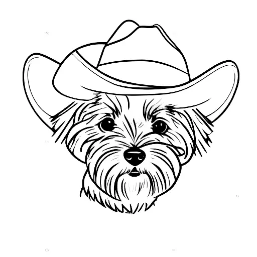 Cairn Terrier Wearing Cowboy Hat