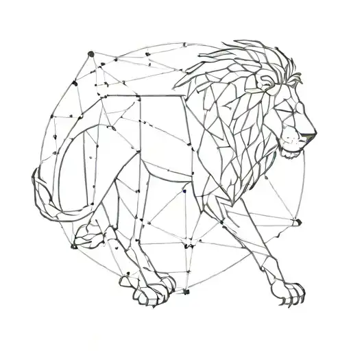 Incorporate The Lion Constellation Into A Geometric Lion