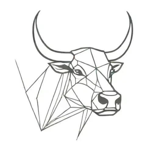 Front Bull Head Abstract And Geometric