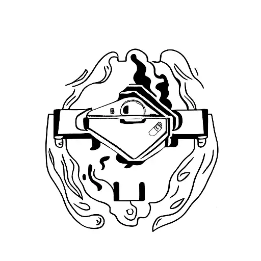 Empty Polaroid Photo On Fire