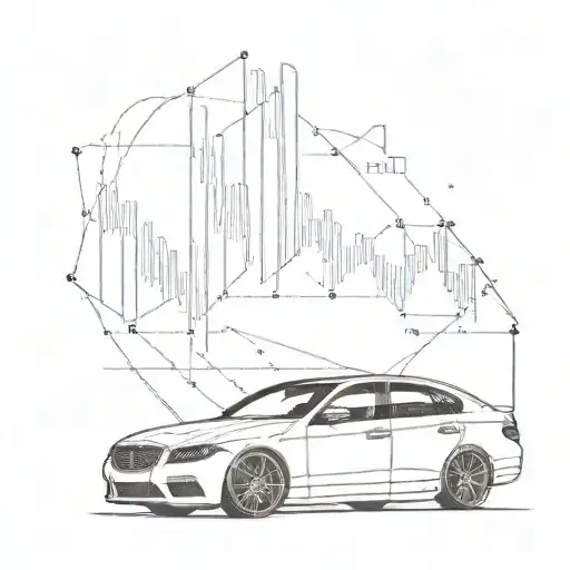 A Sleek And Modern Tattoo Of A Stock Market Graph Winding Around A Luxury Car Silhouette