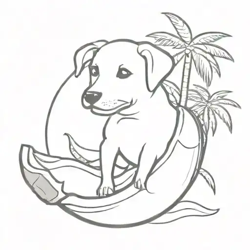 A Dog Popping Out From A Coconut