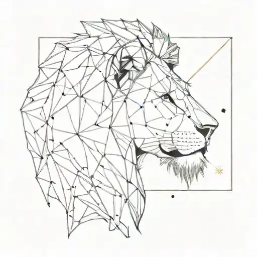 Incorporate The Lion Constellation Into A Geometric Face Lion