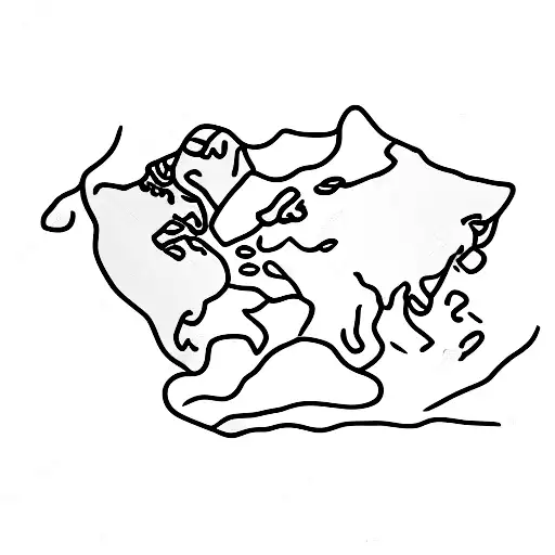 A Minimalist Coffee Stain In The Shape Of A World Map