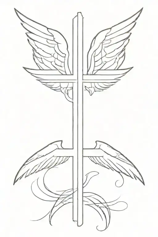 Cross With A Wing Made