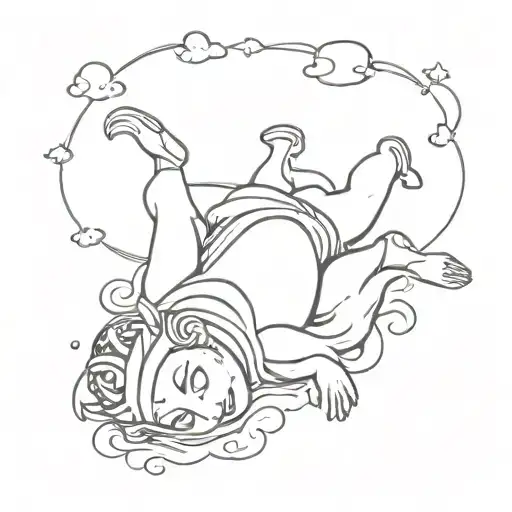 Jester Lying On A Cloud