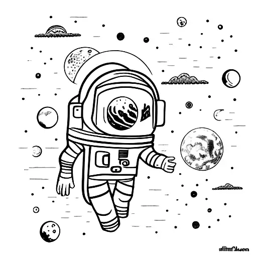 A Cartoon Astronaut Exploring A Whimsical Alien Planet With Unique Creatures And Plants