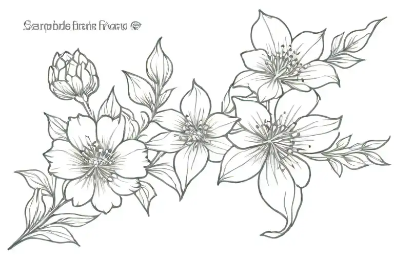 September Birth Flower With Name Incorporated