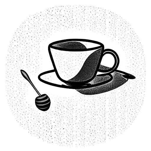 A Tea Cup With Honey On A Spoon On The Moon