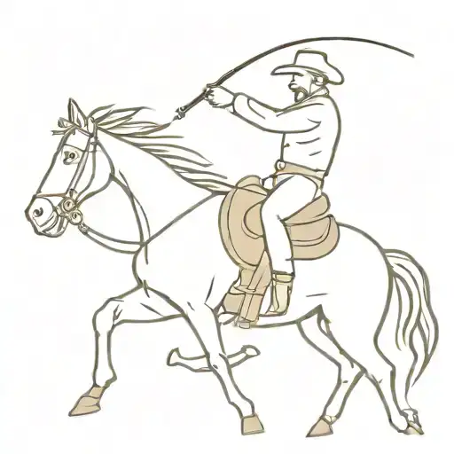 Cowboy Riding A Horse Shooting