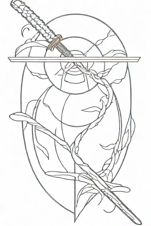 Katana Japan Red Sun