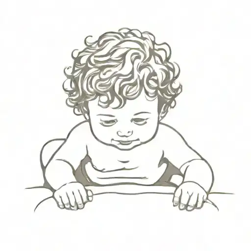 Baby Boy With Brown Curly Hair