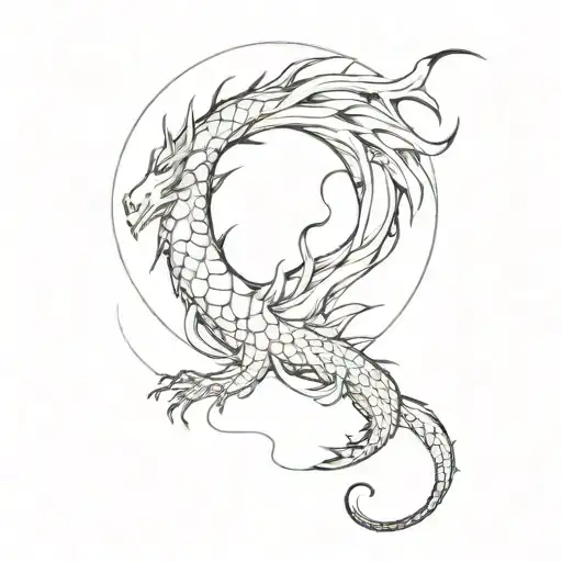 Dragon And Moon