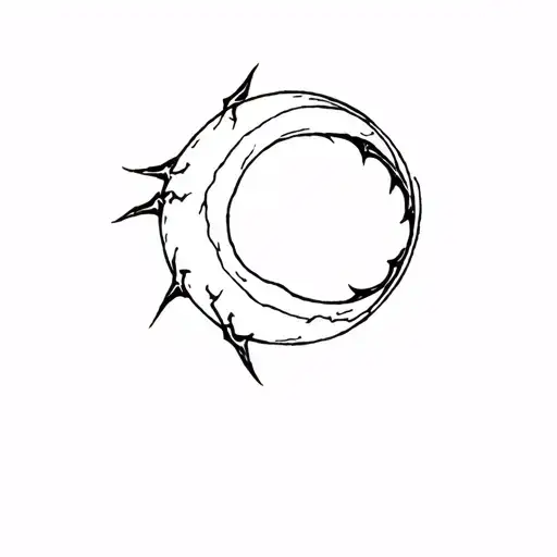 Cresent Moon With Claw Marks Behind It