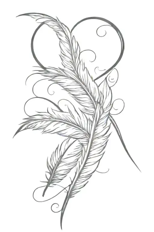Feather Quill Scrawling A Heart Shape