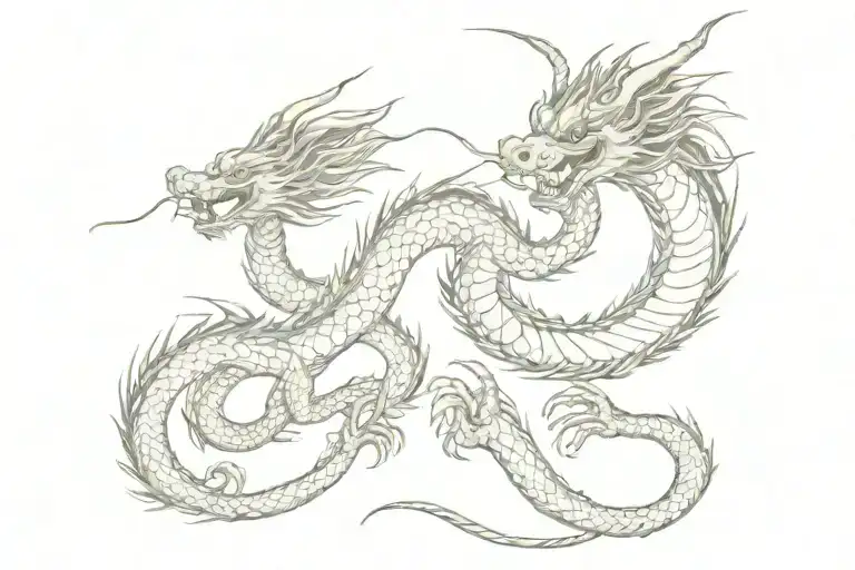 A Fierce Japanese Dragon Winding Its Way From The Trapezius To The Chest