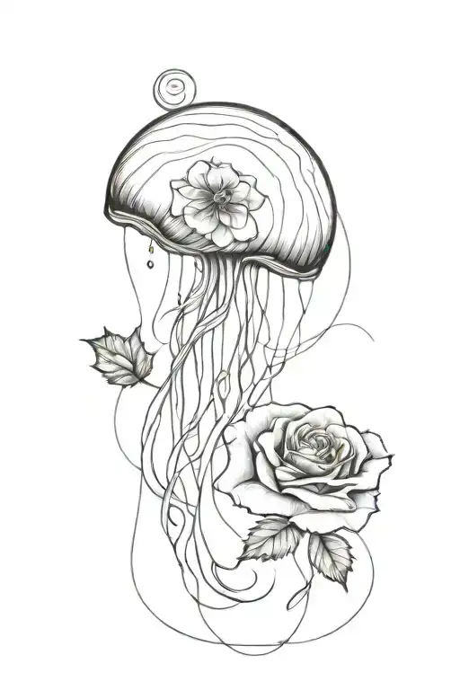 Jelly Fish And Rose