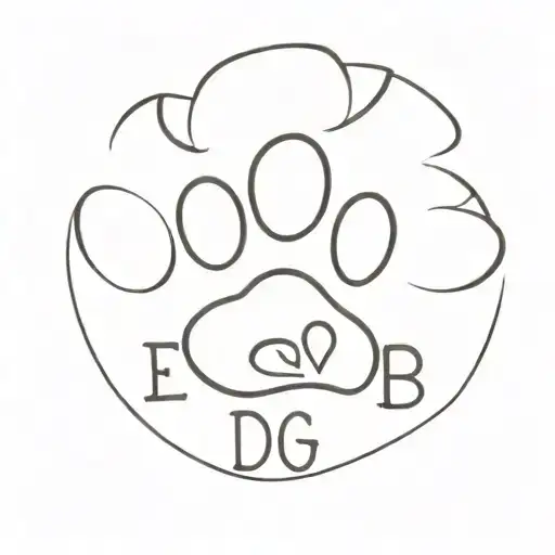 A Minimalist Tattoo Of A Stylized Dog Paw Print With The Initials Of Your Children Inside Each Pad