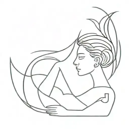 An Abstract Representation Of Daria's Occupation Combined With A Black Leaf And Scorpio Zodiac Sign