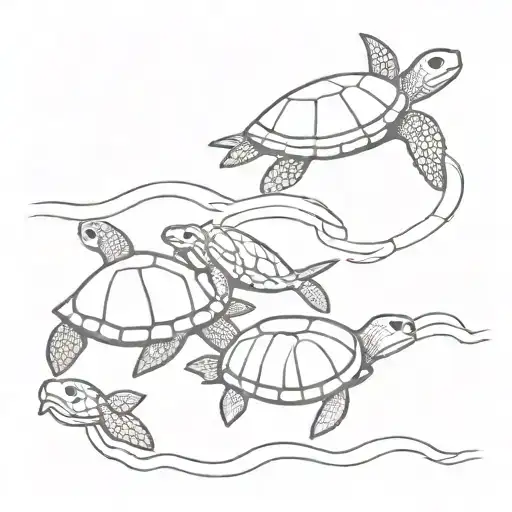 Ocean Waves And Turtles