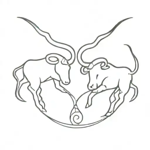 Double Taurus Zodiac Signs Intertwined