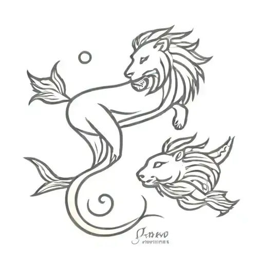 Pisces Fish With Leo Lion