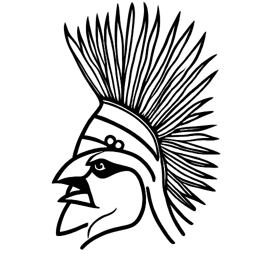 Cardinal Bird With Chieftain Headdress