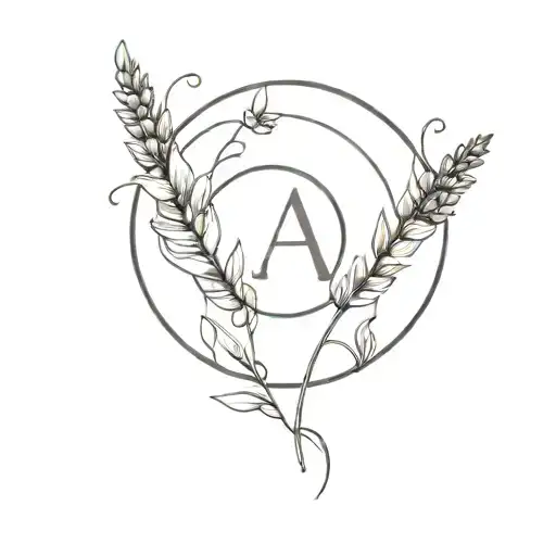 Moon And Lavender And Initial A