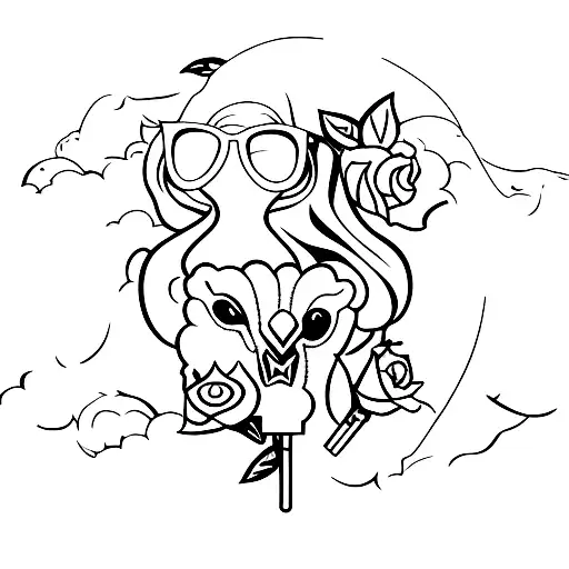 Molotov Cocktail With Briar Rose Coming Out Of The Bottle