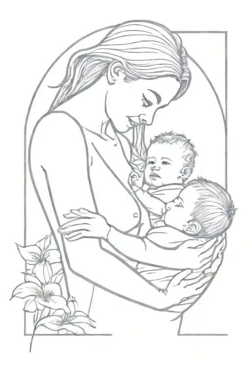 Mother Holding Infant With Name Lilly