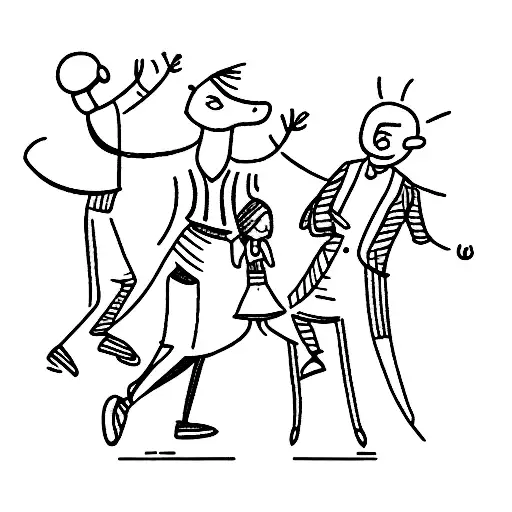 Small Cartoon People Dancing