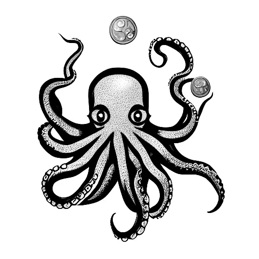 Octopus With A Gold Coin In His Forehead